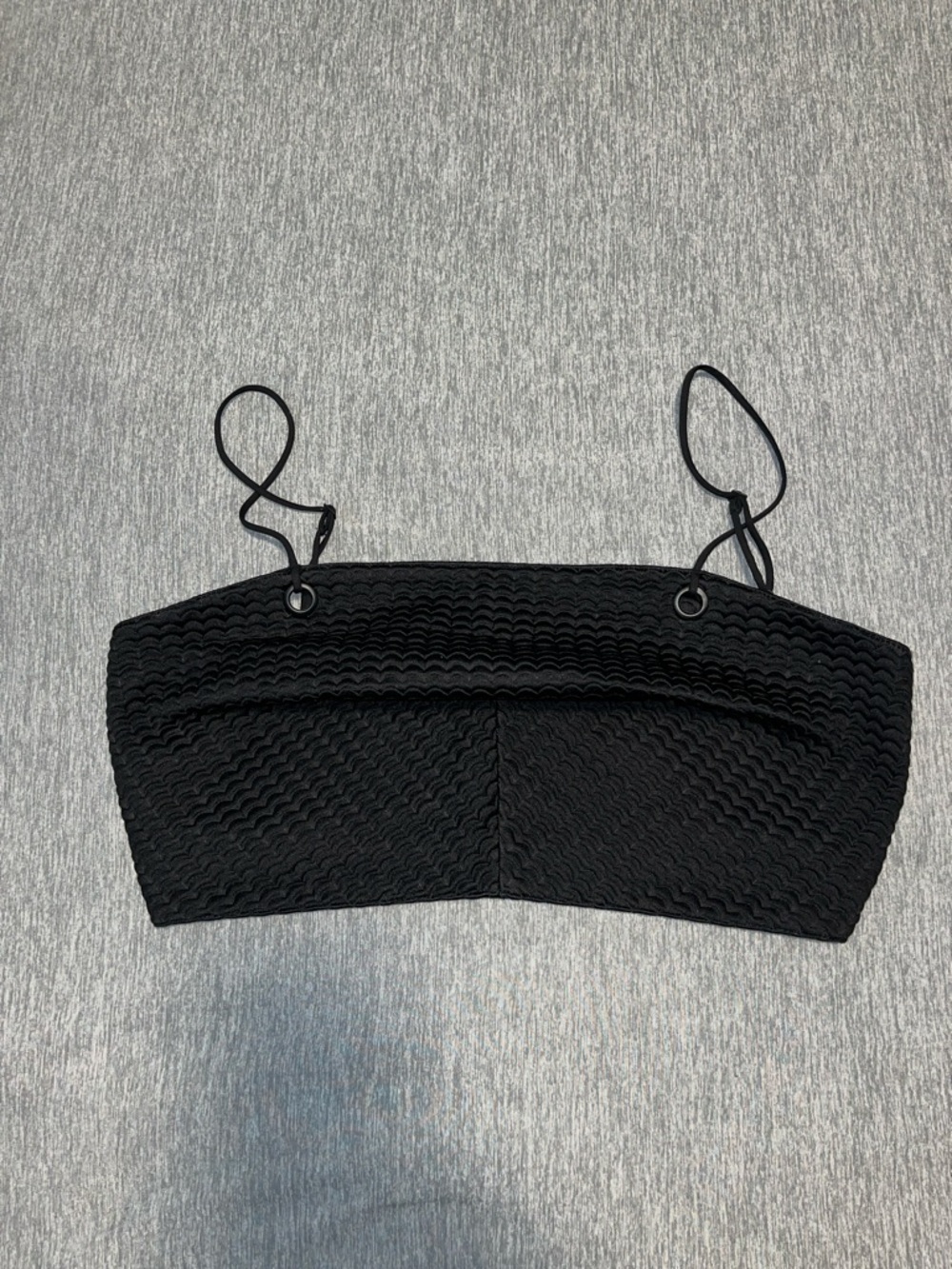 Kendall & Kylie Black Scalloped Strapless Bandeau Top